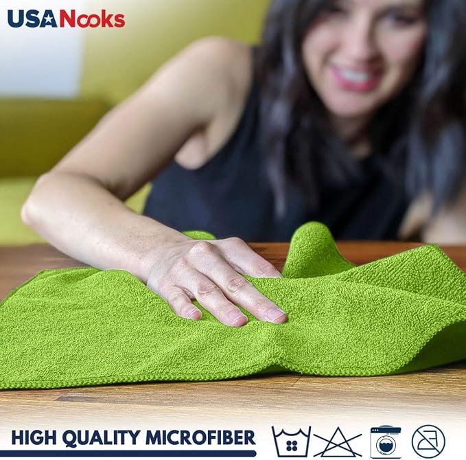 USANOOKS Microfiber Cleaning Cloth Light Green - Image 5