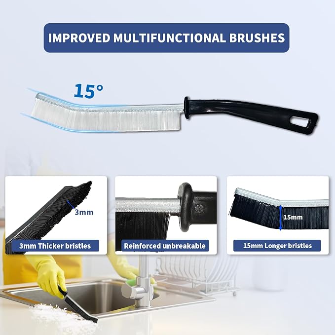 Crevice Cleaning Brush, Hard-Bristled Gap Scrub Brush, Toilet Gap Cleaning - Image 4