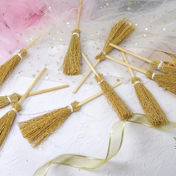 Honbay 10PCS Miniature Artificial Mini Straw Brooms - Image 5