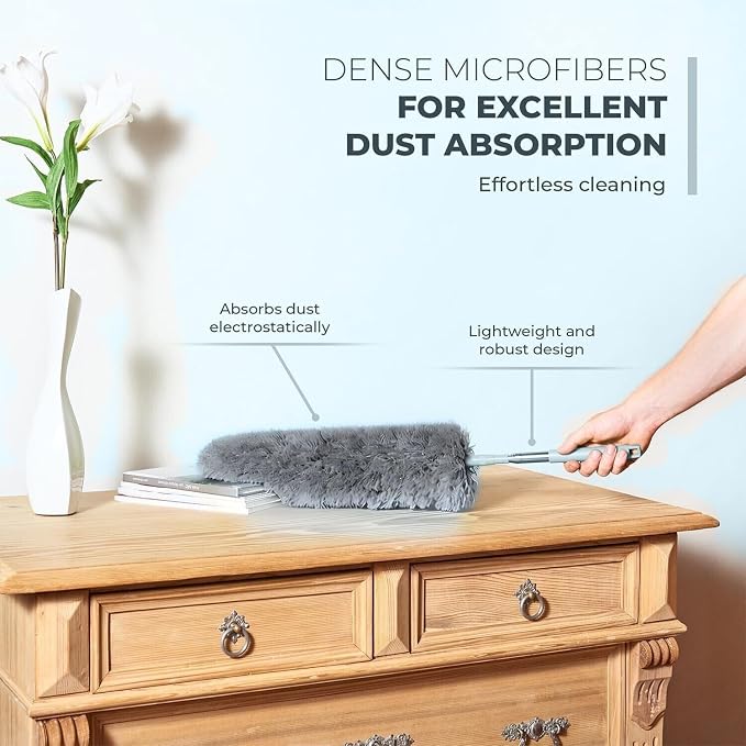 Extendable Feather Duster, Microfiber Duster, Ceiling Fan Duster, Feather - Image 2