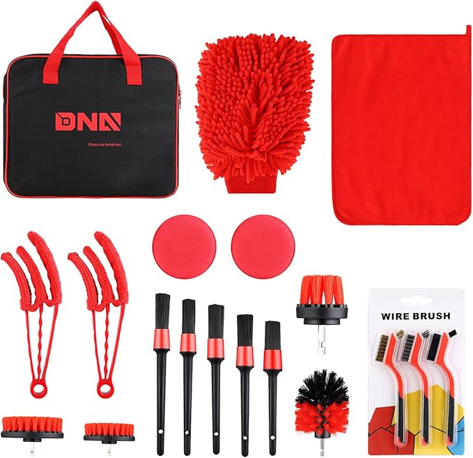 DNA Motoring Car Detailing Brush Cleaning Tools Set by DNAMOTORING