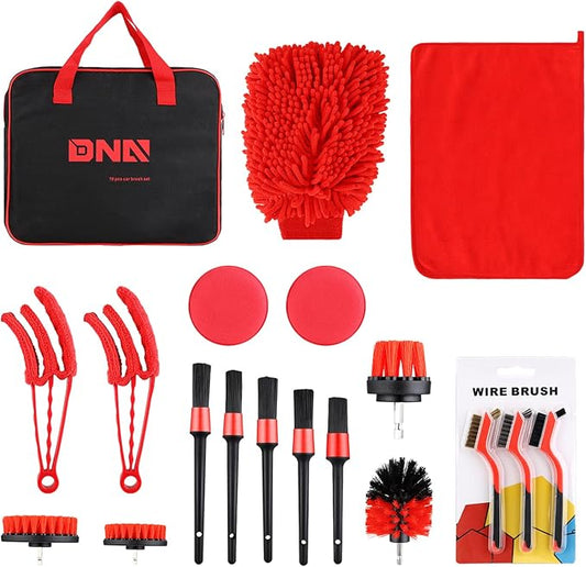 DNA Motoring Car Detailing Brush Cleaning Tools Set by DNAMOTORING