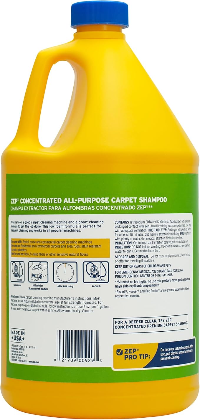 ZEP All-Purpose Carpet Shampoo Concentrate 128 ounce ZUCEC128 - Image 3