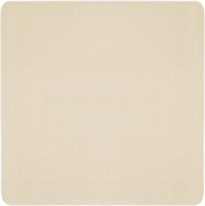House, Home and More Skid-Resistant Carpet Indoor Area Rug Floor Mat - Ivory Cream - 6 Ft X 6 Ft - Non Slip Rubber Backing, Stain Resistant, Dog Friendly, Living Room Bedroom Kitchen Entryway