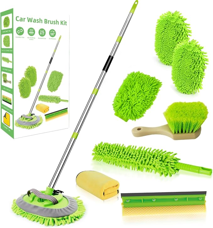 62" Car Wash Brush with Long Handle Chenille Microfiber Car Wash Mop Mitt by ETOUPA