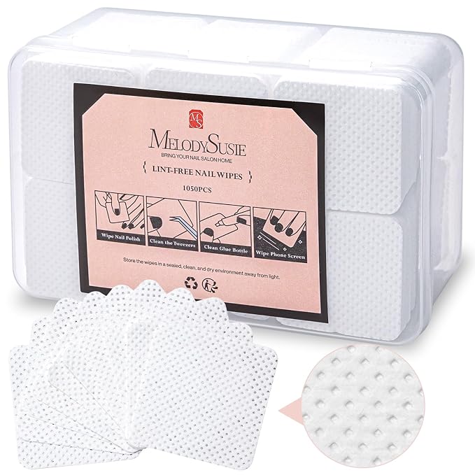 MelodySusie 1050Pcs Lint Free Nail Wipes Super Absorbent Soft Non-Woven by MelodySusie