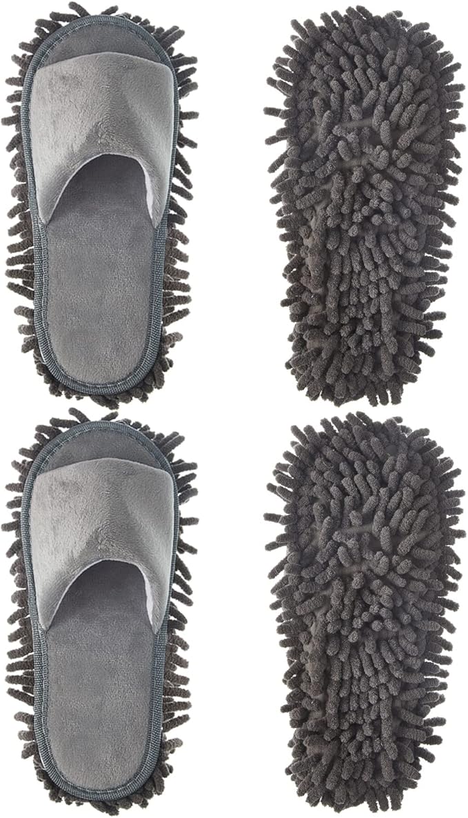 Jecery 2 Pairs Microfiber Cleaning Mop Slippers by Jecery