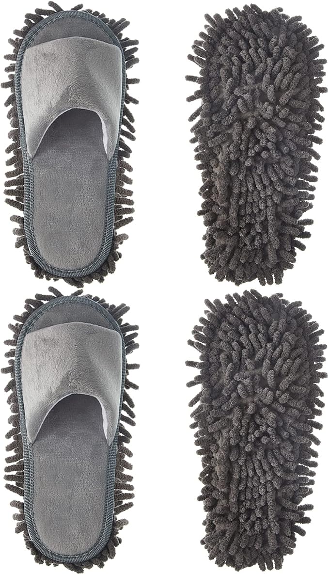 Jecery 2 Pairs Microfiber Cleaning Mop Slippers by Jecery