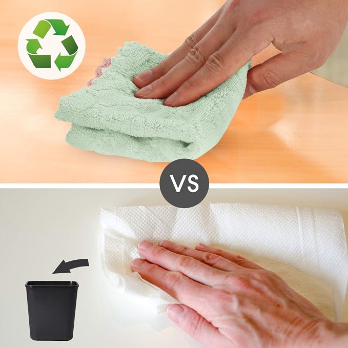 kimteny Cleaning Cloths Kitchen Towels Microfiber Washcloths Lint Free Dish - Image 6