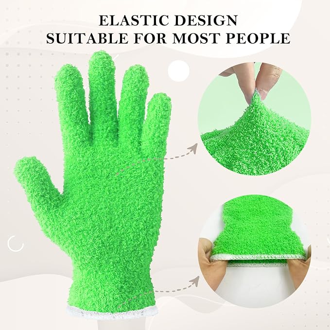 Evridwear Microfiber Dusting Gloves, Dusting Cleaning Glove - Image 3