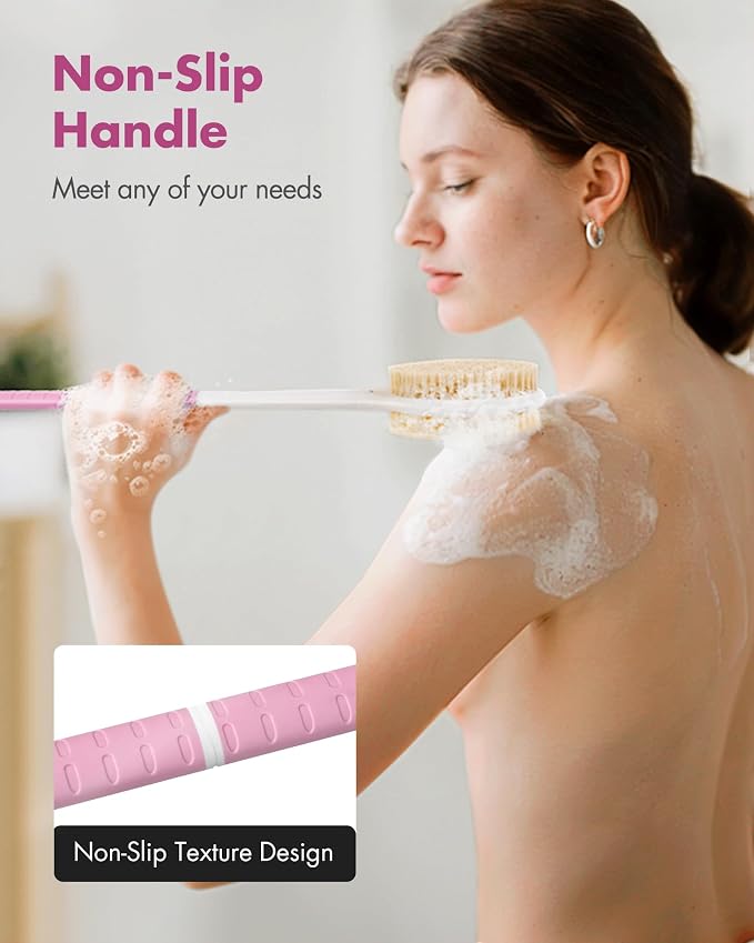 Back Scrubber Body Shower Brush: Anti Slip Long Handle Bath Brush - Image 5