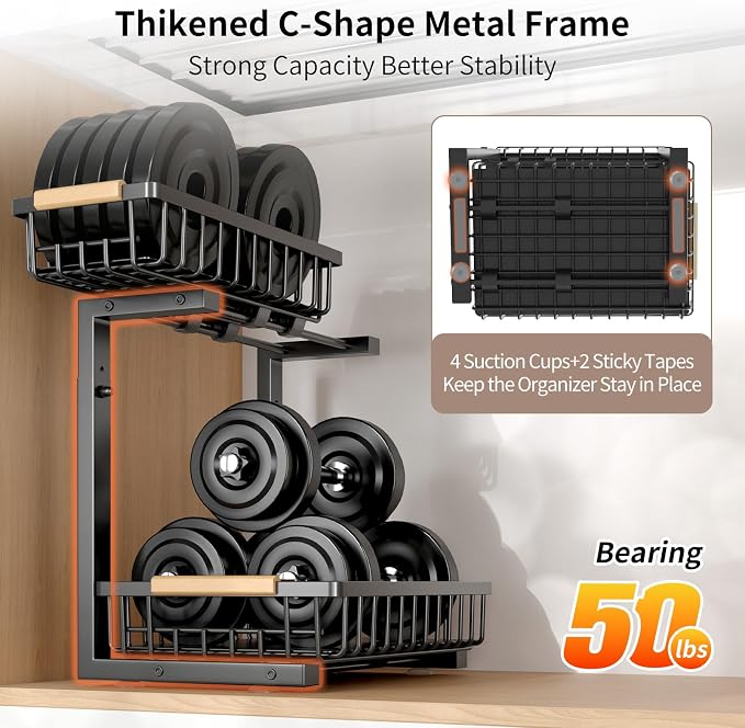 Under Sink Organizer, Under Sink Organizers and Storage, 2-Tier Pull Out Under - Image 3