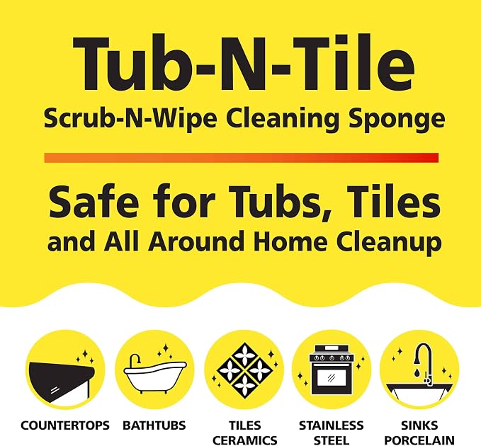 Tub-N-Tile by Tuff-Scrub, Microfiber, Scrub-N-Wipe Pad, Non-Scratch, Dual-Sided - Image 4