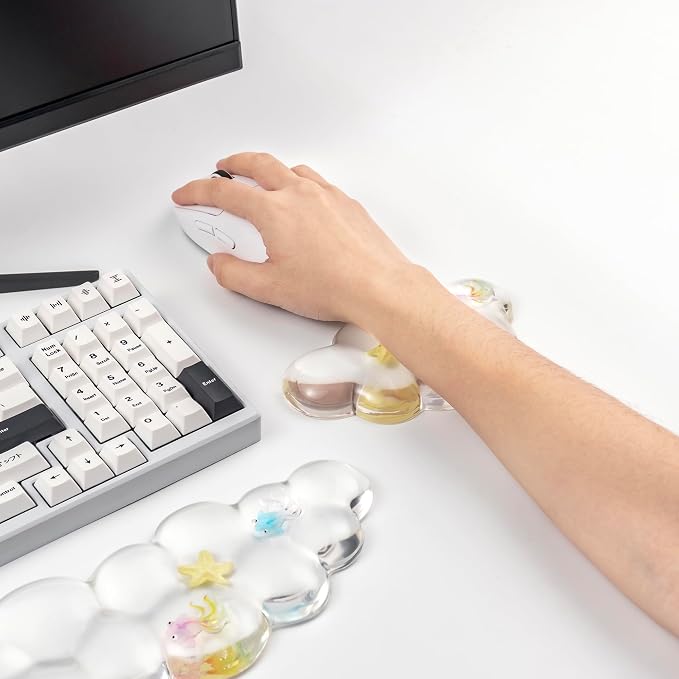 Gel Keyboard and Mouse Wrist Rest Set – Cute Clear Cloud Wrist Rest - Image 6