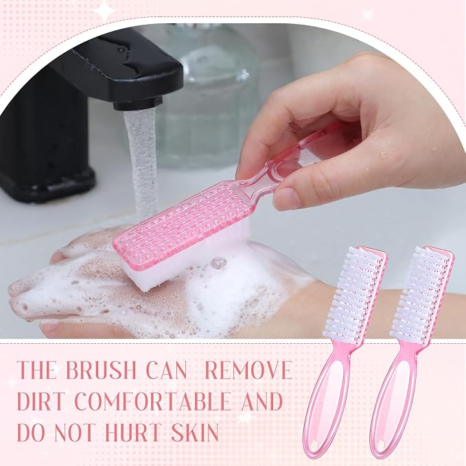 Patelai 30 Pcs Nail Scrubber Brushes Bulk Handle Grip Manicure Brushes - Image 5