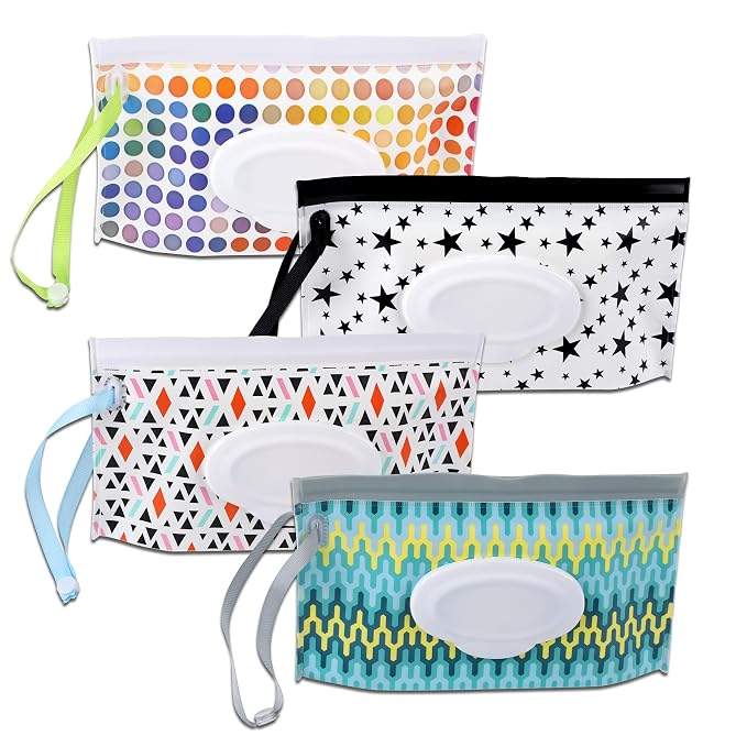FEBSNOW 4 Pack Baby Wipe Dispenser, Portable Wet Wipe Holder Container by HOMECRAFTBEAUTYBABY