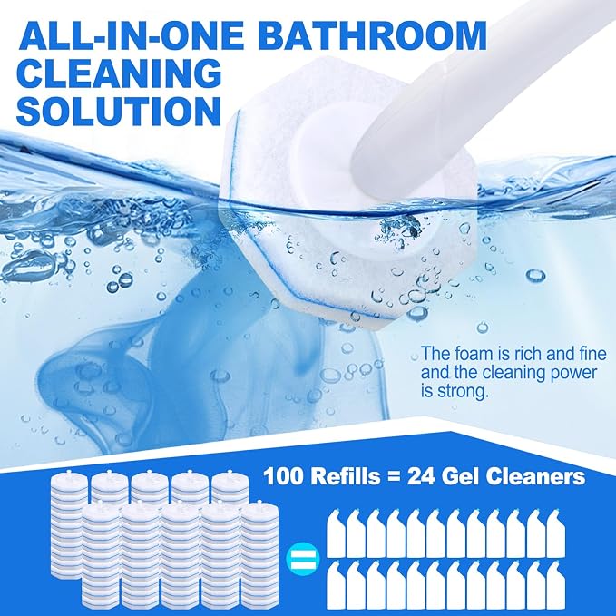 100pcs Disposable Toilet Brush Replacement Head, Bathroom Cleaning, Disposable - Image 4