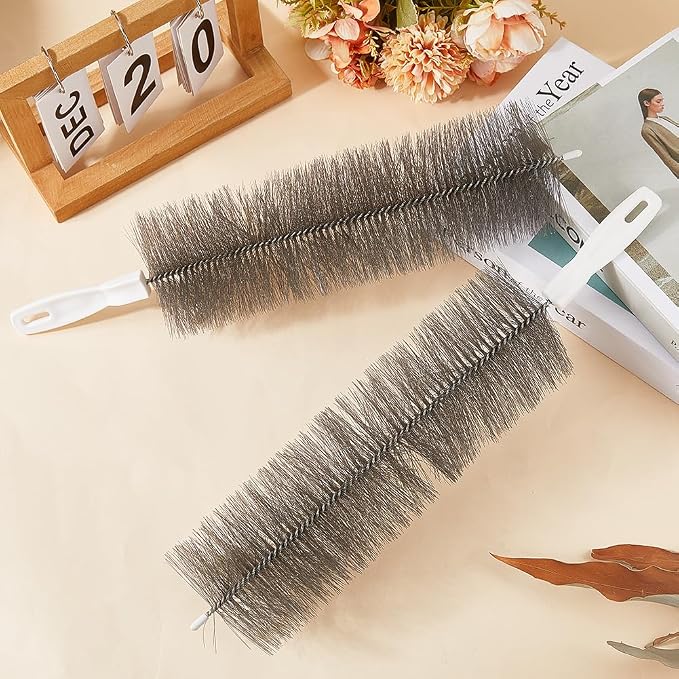 CREATCABIN 2Pcs Fan Cleaning Brush Flexible Fan Dusting Brush Gray Nylon - Image 3