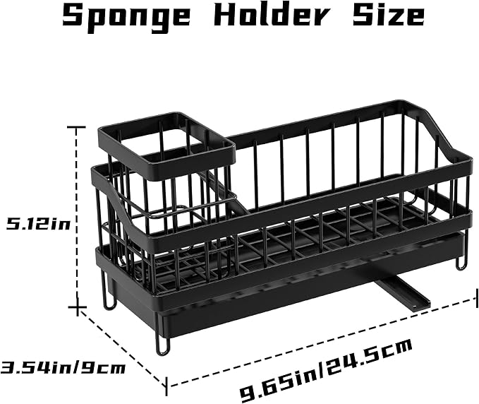 Large Sponge Holder for Sink, Stainless Steel Sink Caddy Organizer - Image 6