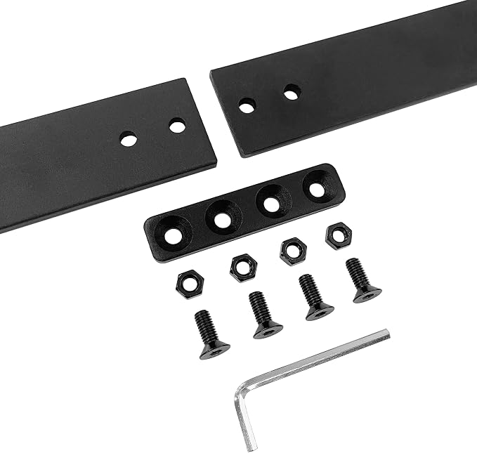 Homacer Sliding Barn Door Hardware Black Rustic Junction Plate - Image 2