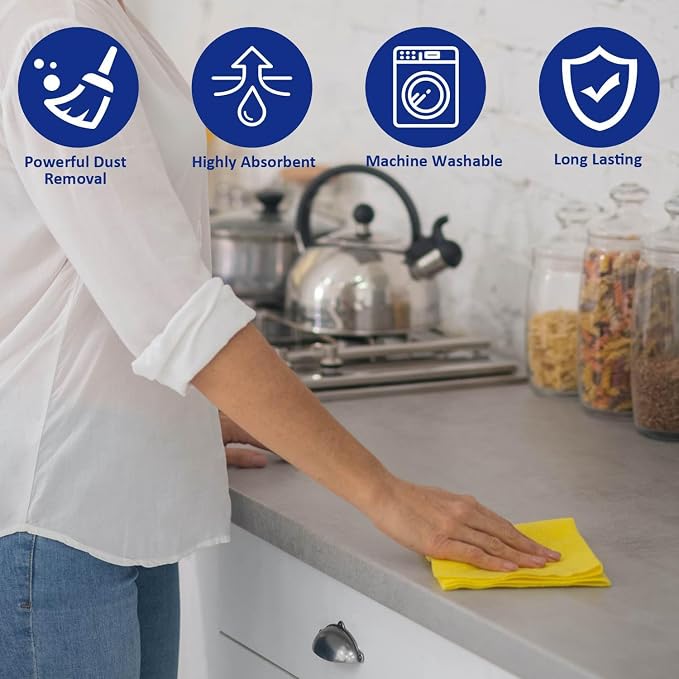 Microfiber Cleaning Cloths, Ultra Absorbent, Streak-Free, and Household Cleaning - Image 3