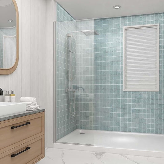 Sunrosa 24"×76" Bathtub Glass Panel, 8mm Thick Shower Screen, Brushed Nickel by ElevateYourEverydayShower