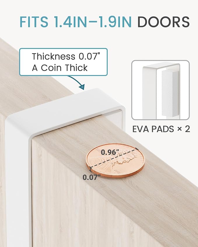 HULISEN Broom Holder Door Mount, Over the Door Broom and Mop Holder - Image 2