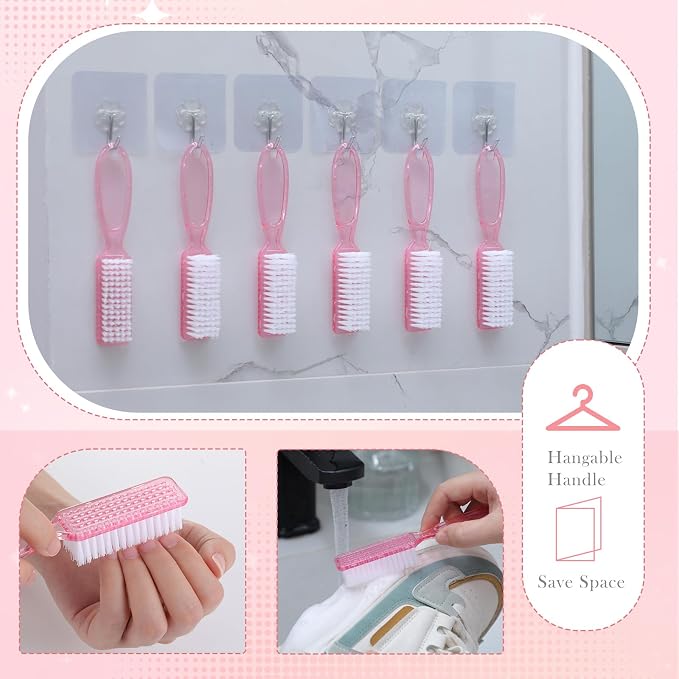 Patelai 30 Pcs Nail Scrubber Brushes Bulk Handle Grip Manicure Brushes - Image 7
