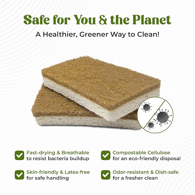 12 Pack Natural Kitchen Sponges - Image 4