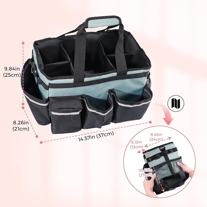 ProCase Cleaning Caddy Bag for Housekeepers, Foldable Cleaning Supply Bag - Image 2