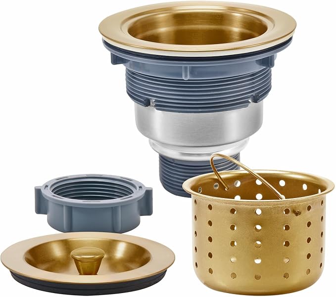 KONE 3-1/2 Inch Brass Sink Drain, Durable Stainless Steel Brass Kitchen Sink by KONE