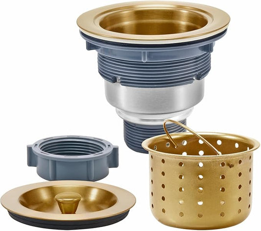 KONE 3-1/2 Inch Brass Sink Drain, Durable Stainless Steel Brass Kitchen Sink by KONE