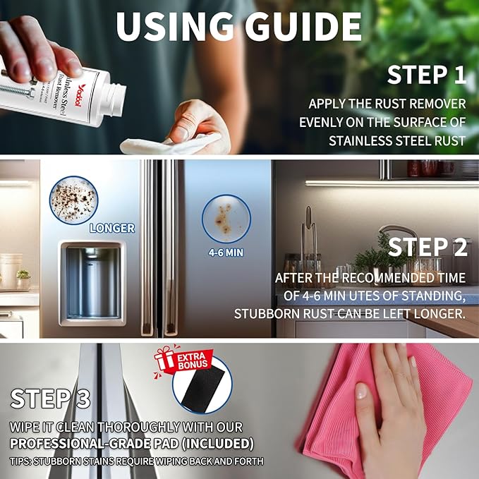 Stainless Steel Rust Stain Remover & Cleaner, Rust Spot Stain Remover - Image 3