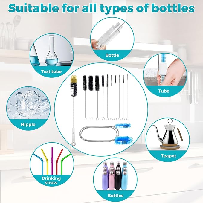 12 Pack Glass Tube Pipe Cleaner Brush Set, - Image 6