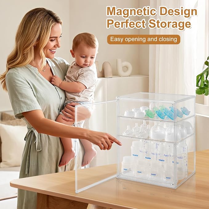 Baby Bottle Organizer – 3 Tier Acrylic Bottle Storage Organizer container - Image 5