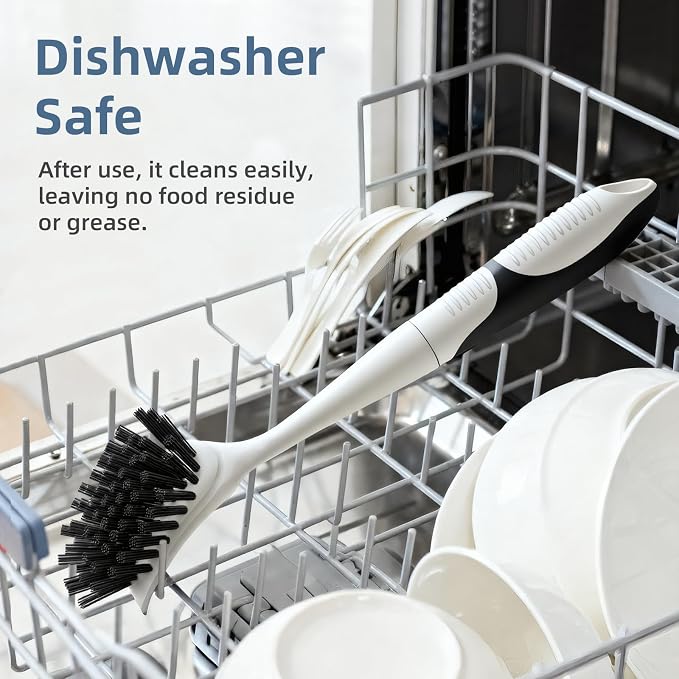Dish Scrub Brush, 2 Pack Stiff Bristles Cleaning Scrubber Brushes - Image 5