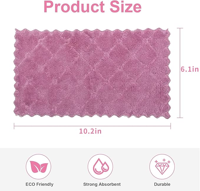 Bessrung 20 Packs Kitchen Cloth Dish Towels, Nonstick Oil Fast Drying Washcloths - Image 2