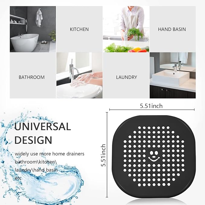 2 Pack Drain Hair Catcher Silicone Drain Protector Hair Stopper - Image 6