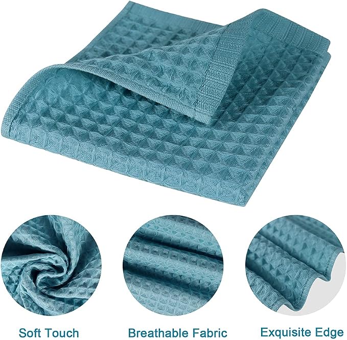 12 Pcs 13" x 13" Waffle Weave Kitchen Dish Cloths Set, 100% Cotton Super - Image 4