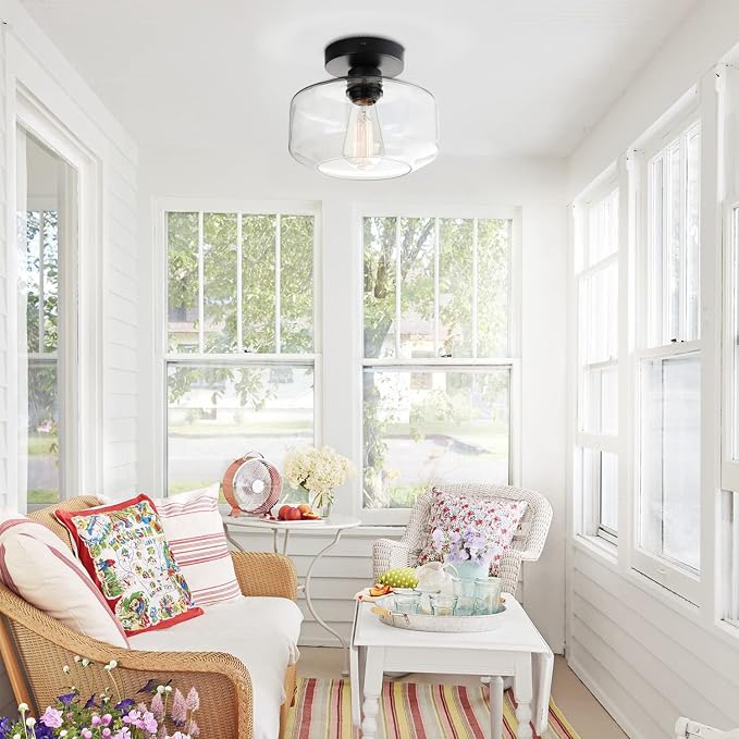 MAXvolador Industrial Semi Flush Mount Ceiling Light, Farmhouse Lighting - Image 7
