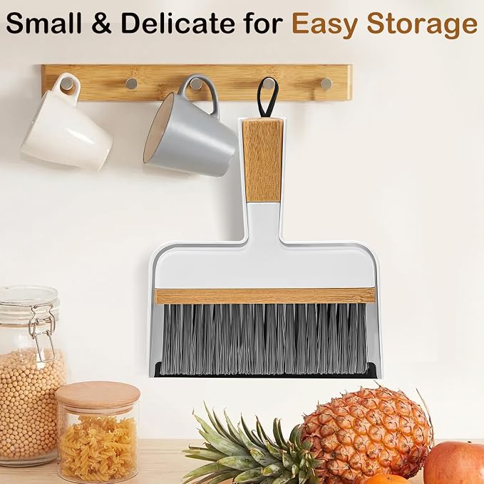 THINKLEARN Mini Dustpan and Brush Set, Portable Broom and Dustpan Combo Set - Image 4