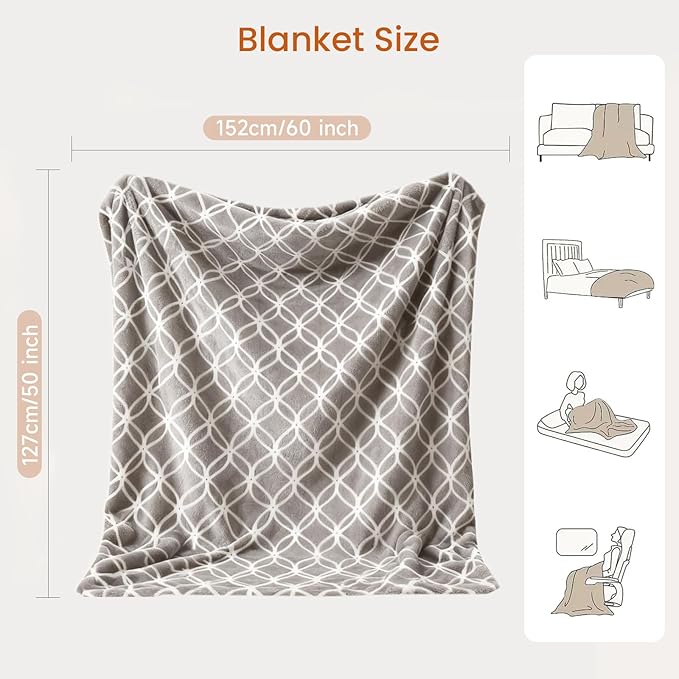 Heated Blanket Electric Throw Blanket with Built-in Button Controller 50"x60" One-Touch Ultra Cozy Soft Warm Heating Electric Blanket with 4 Heat Levels & 4 Hours Auto-Off Overheat Protection