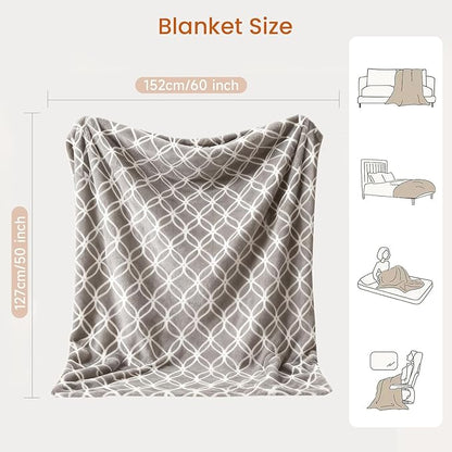 Heated Blanket Electric Throw Blanket with Built-in Button Controller 50"x60" One-Touch Ultra Cozy Soft Warm Heating Electric Blanket with 4 Heat Levels & 4 Hours Auto-Off Overheat Protection