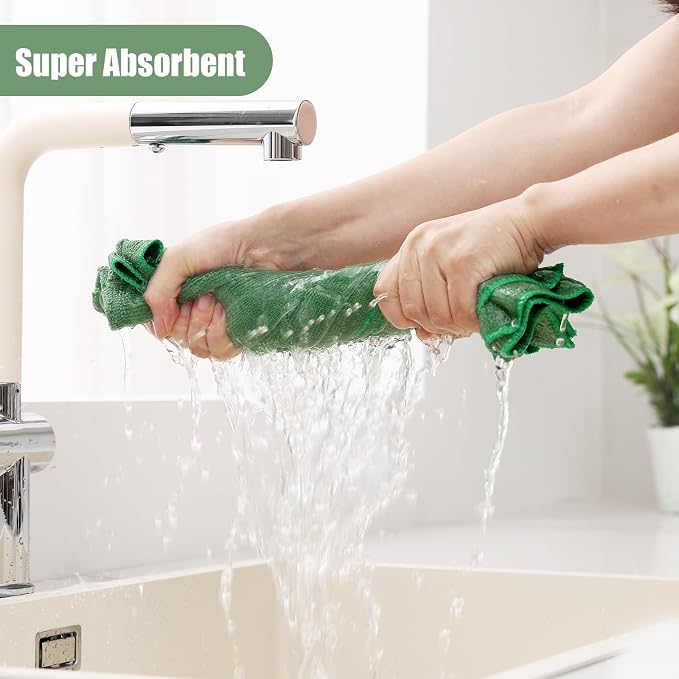 Homaxy Microfiber Kitchen Towels and Dishcloths Set, 20 Pack Soft and Absorbent - Image 3