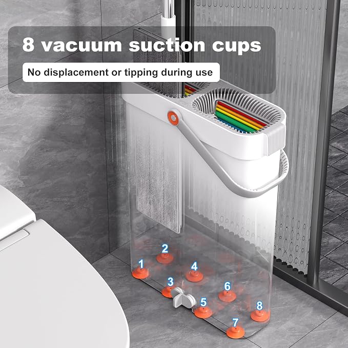 JOYBOS Mop and Bucket Set for Home Floor Cleaning, Hands Free Flat Mop - Image 5