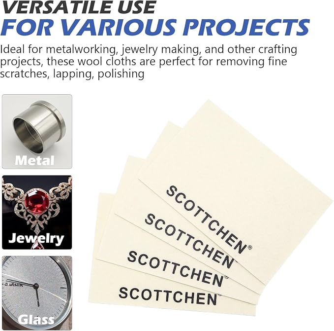SCOTTCHEN 4Pcs Wool Cloths for Buffing, Polishing and Lapping, and Metalworking - Image 4