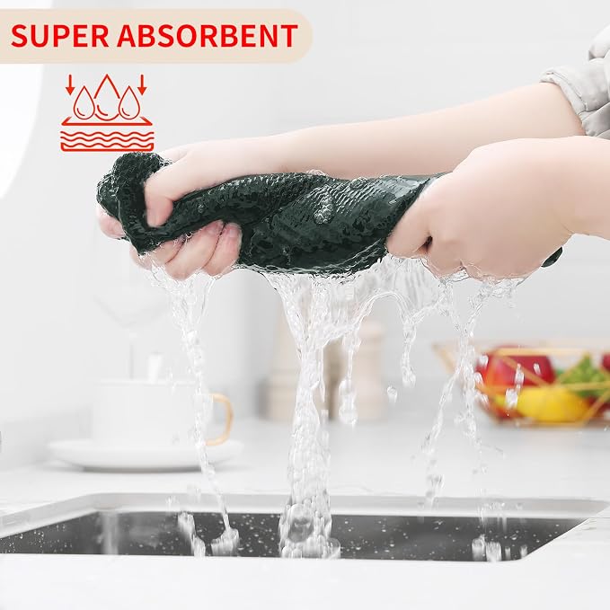 Kitinjoy 100% Cotton Waffle Weave Kitchen Hand Towels - Image 3