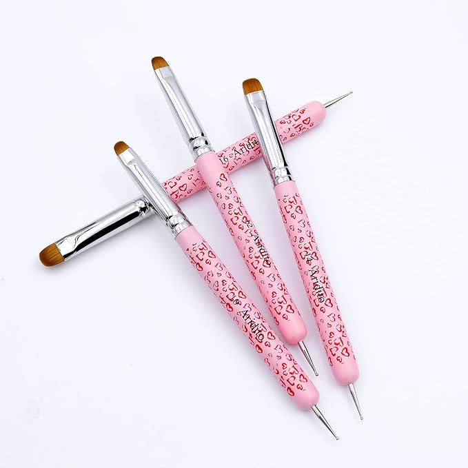 4Pcs Professional Acrylic French Manicure Clean-Up Brushes & Dotting Pens - Image 3