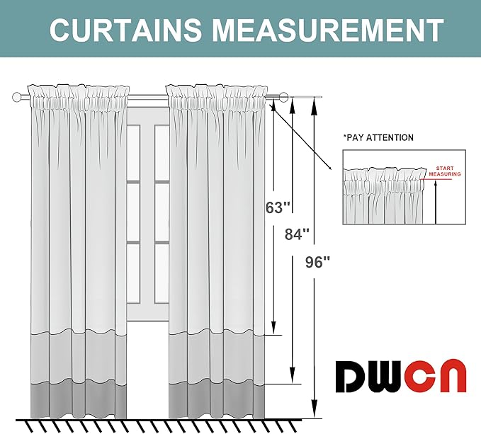 DWCN Blackout Curtains Thermal Insulated Energy Saving Bedroom and Kitchen - Image 8