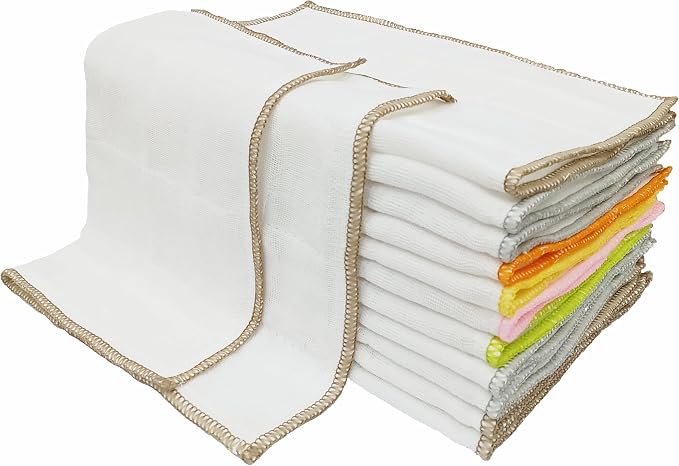 Mother-Earth 12 Pack Cotton Dish Cloths, Ultra Absorbent Quick-Drying Cleaning by PREMIUMSOFTNESSTOWEL